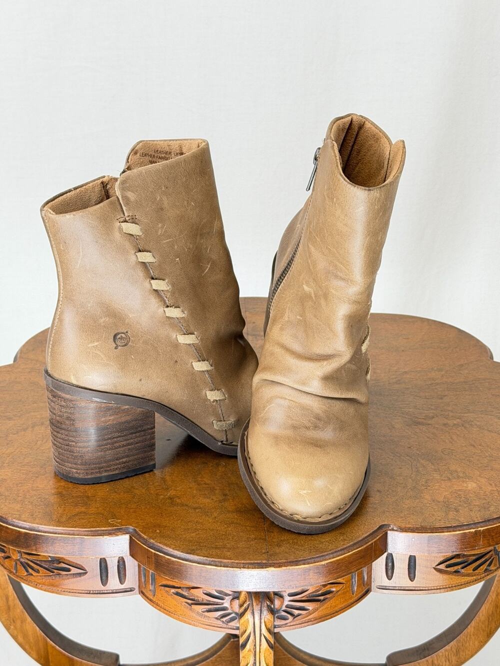 NIB Born Toni Chunky Heeled Boot - Grey - Taupe - #0364 US Size 6.5225225